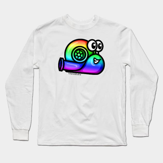 Turbo Snail (Version 1) - Rainbow Long Sleeve T-Shirt by hoddynoddy